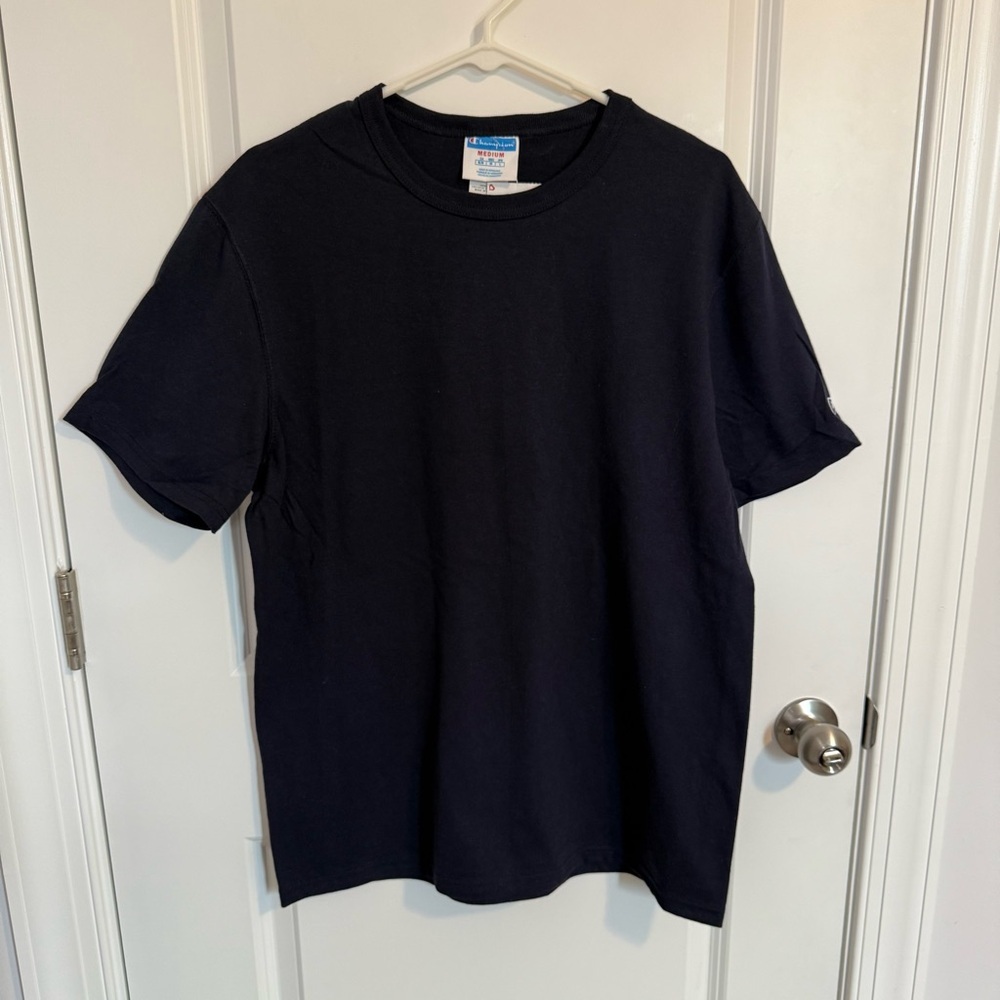 Champion Unisex 100% Cotton T Shirt Garment-Dyed Stylish Plain T-Shirt Dark Blue